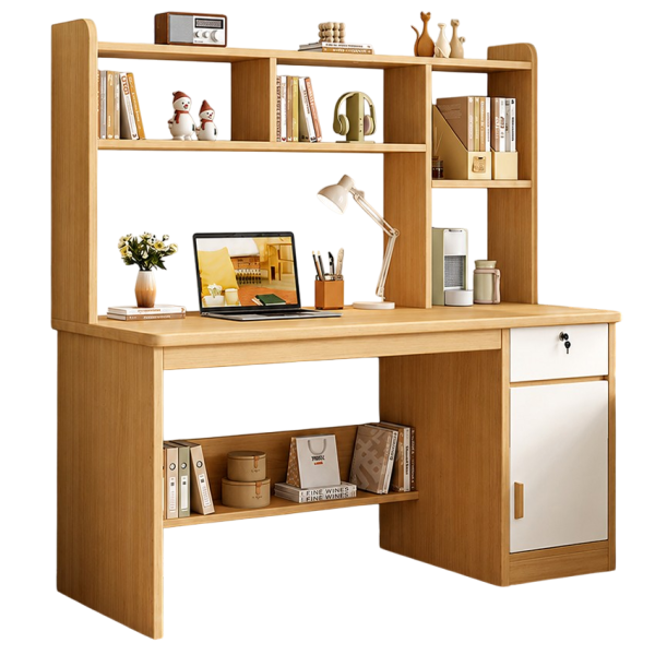 Bàn Học Liền Giá Sách Có Tủ Cánh Mở Hiện ĐạI GH-72045 - 1600x600x1600mm - GH-72045.2