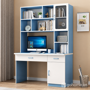 Bàn Học Liền Giá Sách Có Tủ Kính Lưu Trữ GH-72052 - ảnh chi tiết 1