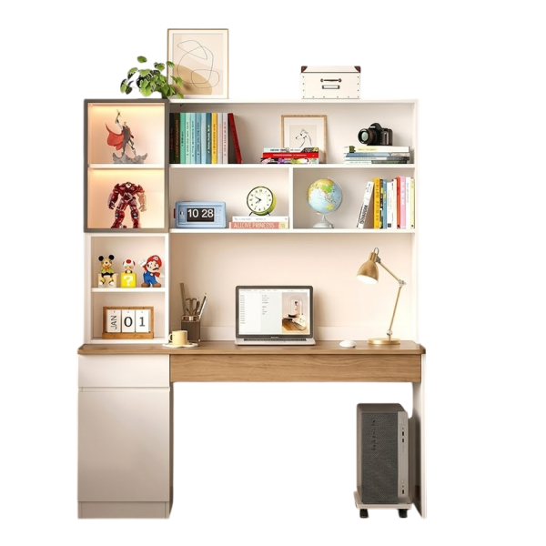 Bàn Học Liền Giá Sách Có Tủ Lưu Trữ Hiện Đại GH-72049 - 1400x600x1900mm - GH-72049.2