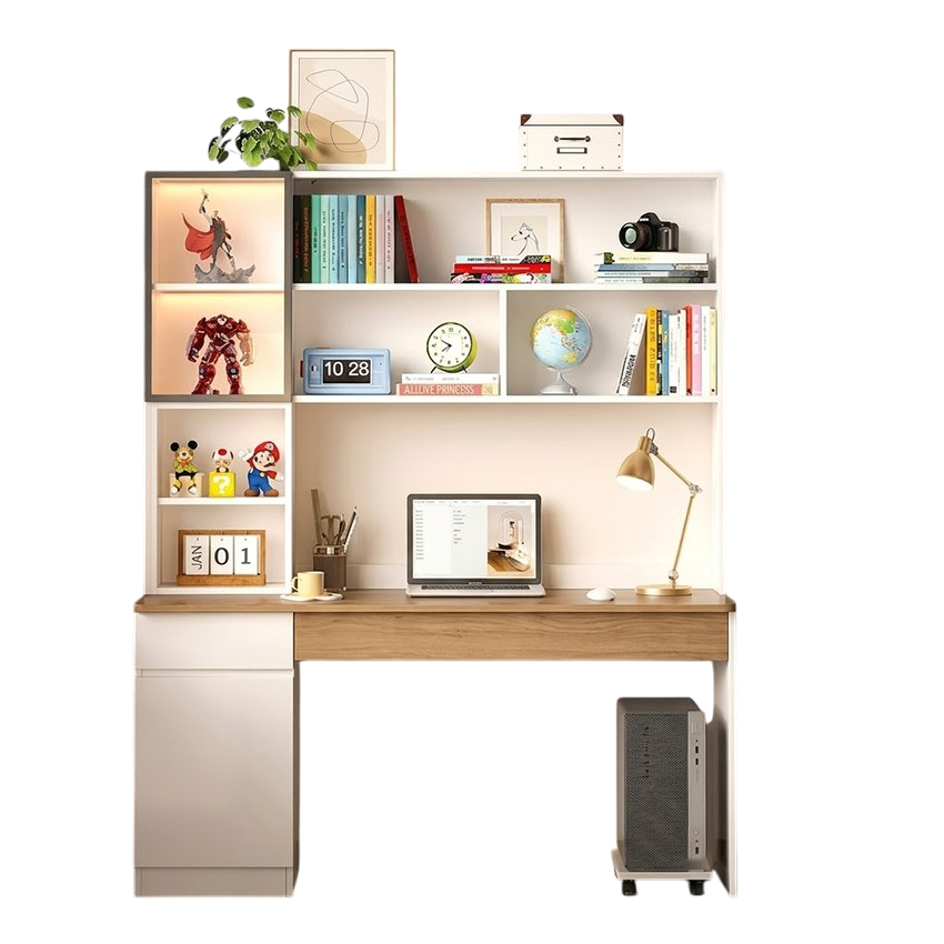 Bàn Học Liền Giá Sách Có Tủ Lưu Trữ Hiện Đại GH-72049 - 1400x600x1900mm - GH-72049.2