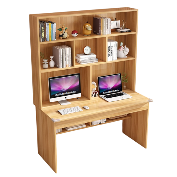 Bàn Học Liền Giá Sách Gỗ Công Nghiệp 2 Chỗ Hiện Đại GH-72048 - 1600x600x1830mm - GH-72048.2