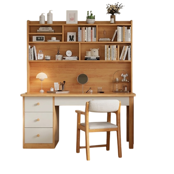 Bàn Học Liền Giá Sách Gỗ Công Nghiệp Nhiều Ngăn GH-72047 - 1600x600x1800mm - GH-72047.2