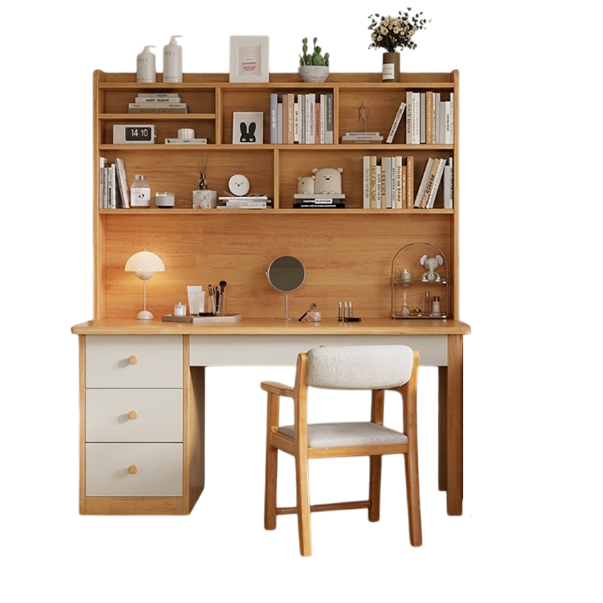 Bàn Học Liền Giá Sách Gỗ Công Nghiệp Nhiều Ngăn GH-72047 - 1600x600x1800mm - GH-72047.2