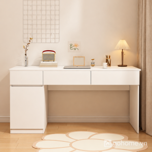 Bàn Học Liền Tủ Trắng Tối Giản Cho Phòng Nhỏ GH-72042 - ảnh chi tiết 1