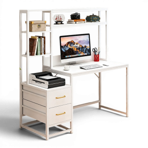 Bàn Làm Việc Khung Sắt Có Hộc Tủ Và Kệ Sách Hiện Đại GH-71044 - 1400x600x1530mm - GH-71044.2