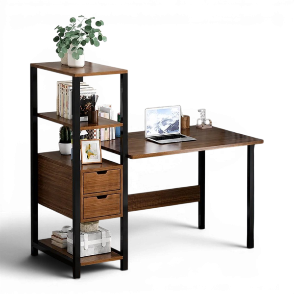 Bàn Làm Việc Khung Sắt Tích Hợp Kệ Lưu Trữ Bên Hông GH-71043 - 1200x600x1100mm - GH-71043..2
