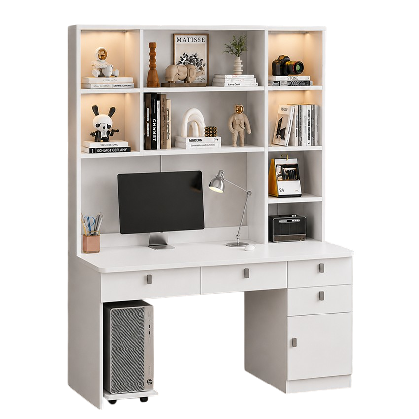 Bàn Làm Việc Liền Giá Sách Nhiều Ngăn Lưu Trữ Hiện Đại GH-72046