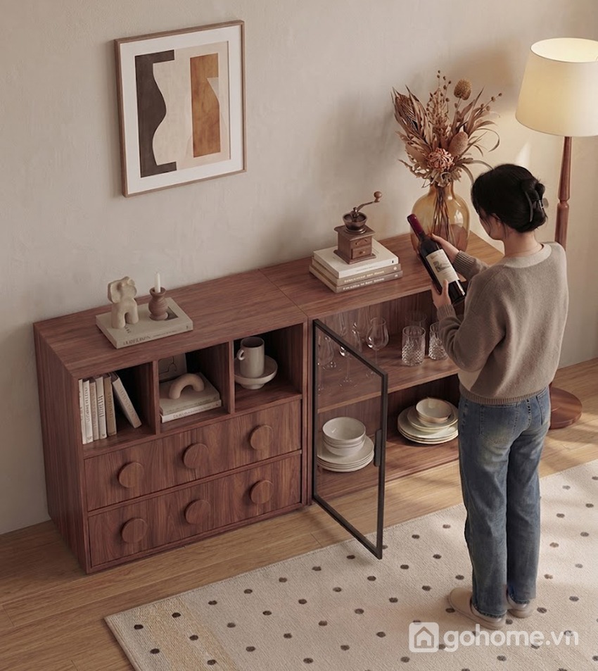 Kết hợp lưu trữ kín và trưng bày tiện lợi