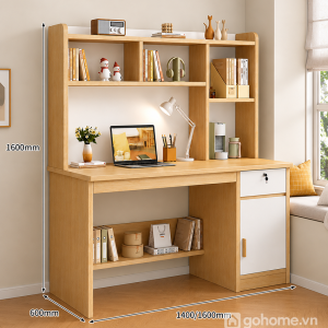 Kích thước chi tiết Bàn Học Liền Giá Sách Có Tủ Cánh Mở Hiện ĐạI GH-72045