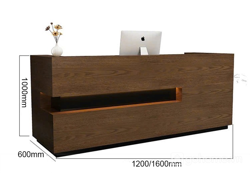 Kích thước chi tiết Quầy Lễ Tân Gỗ Hiện Đại Cho Văn Phòng Chuyên Nghiệp GH-21070