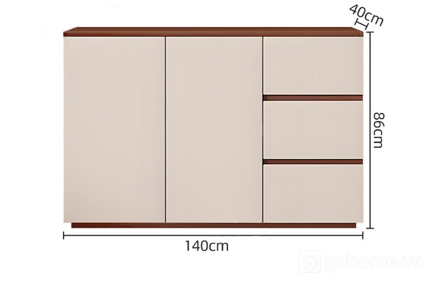 Kích thước chi tiết Tủ Trang Trí Nhiều Ngăn Hiện Đại Bằng Gỗ GH-56003 2