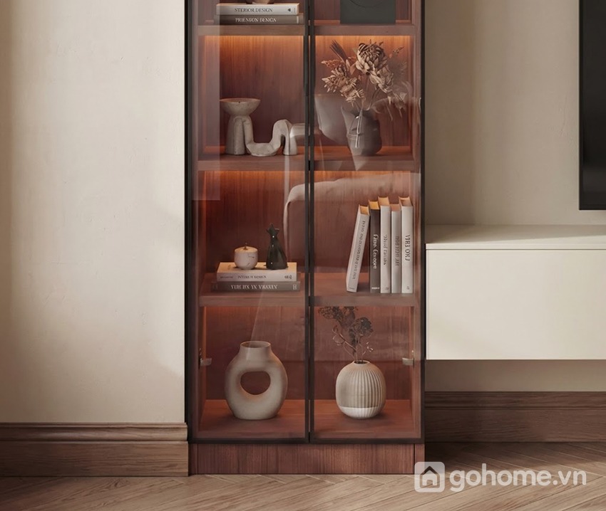 Tủ Trang Trí Gỗ Cánh Kính Đứng Hiện Đại GH-56006 - ảnh chi tiết 2