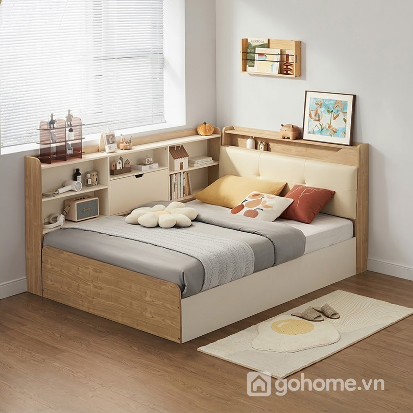 Giường Ngủ Kèm Kệ Sách Hiện Đại GH-11024 - Ảnh 2