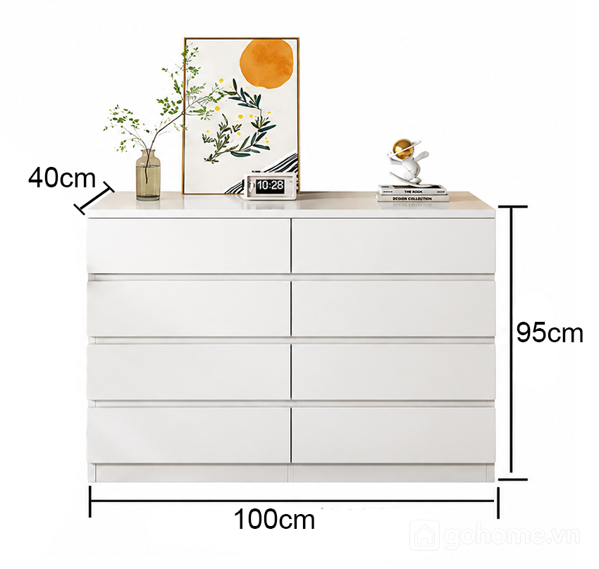 Kích thước chi tiết Tủ Decor Có Ngăn Kéo Phòng Khách Gọn Đẹp GH-56029 2