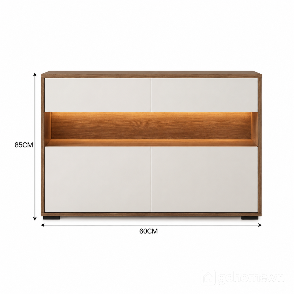Kích thước chi tiết Tủ Decor Lưu Trữ Phòng Khách Đẹp, Tiện Dụng GH-56028