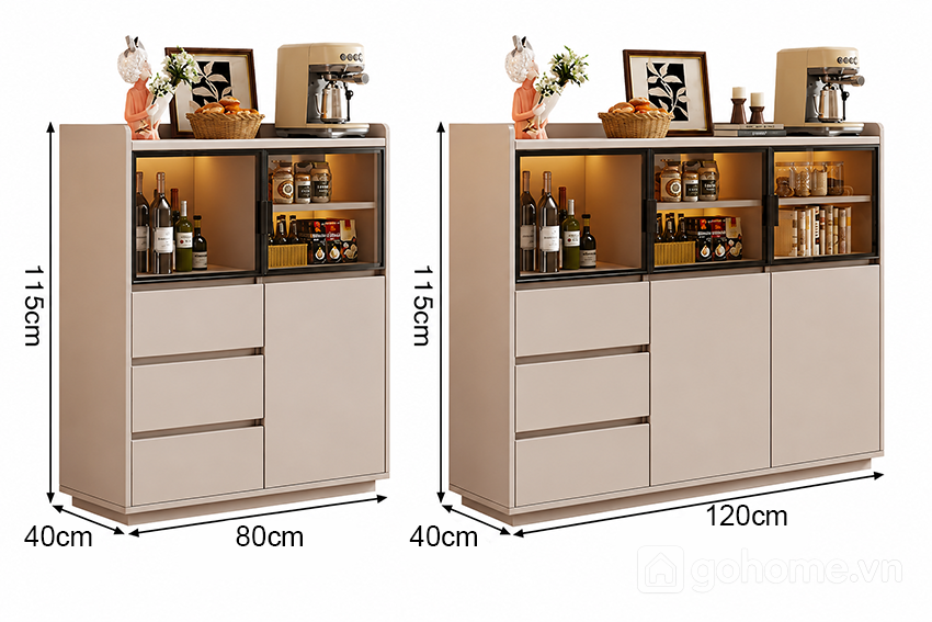 Kích thước chi tiết Tủ Decor Trưng Bày Phòng Khách Tiện Dụng GH-56031