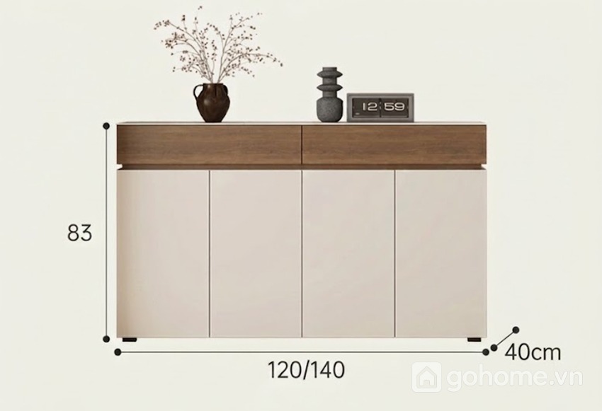Kích thước chi tiết Tủ Gỗ Nhiều Cánh Phòng Khách Đẹp, Dễ Dùng GH-56021 2