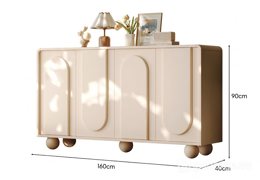 Kích thước chi tiết Tủ Lưu Trữ Decor Cửa Nổi Bo Góc GH-56011 2