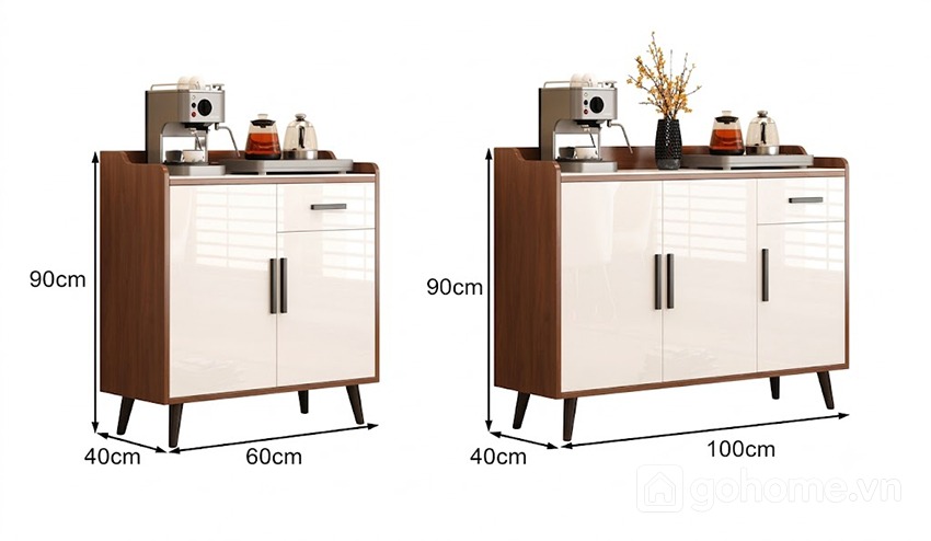 Kích thước chi tiết Tủ Trang Trí Cánh Mở Kết Hợp Ngăn Kéo Đa Năng GH-56012