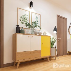 Phối màu gỗ và trắng tạo điểm nhấn riêng