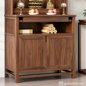 Kệ mở kết hợp tủ hai cánh tăng diện tích lưu trữ