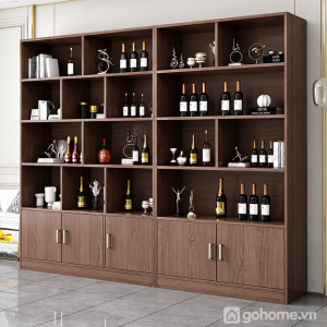 Kết hợp khu để rượu và đồ decor linh hoạt