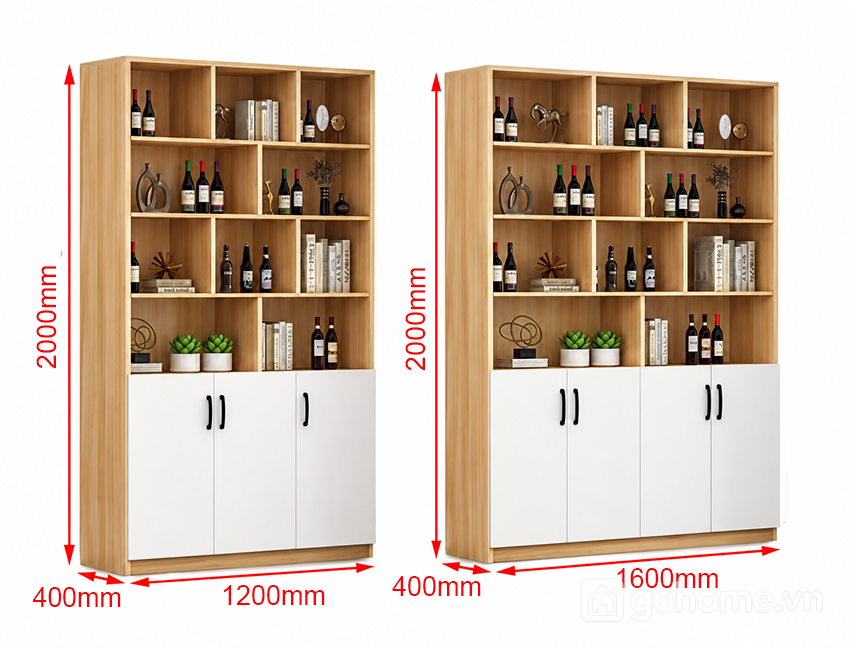 Kích thước chi tiết Tủ Rượu Gỗ MDF Phong Cách Hiện Đại Cho Phòng Khách GH-54011