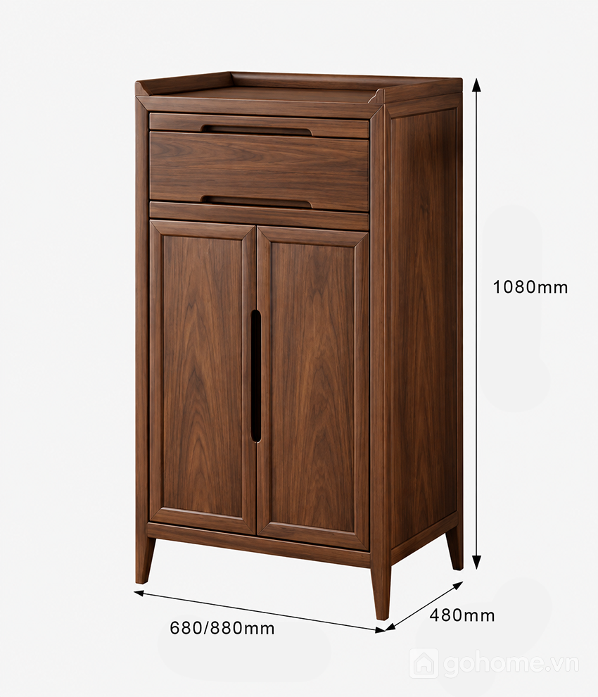 Kích thước chi tiết Tủ Thờ Gỗ Tự Nhiên Thiết Kế Nhỏ Gọn GH-91084