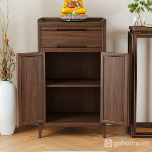 Ngăn kéo kết hợp tủ hai cánh giúp cất đồ gọn gàng
