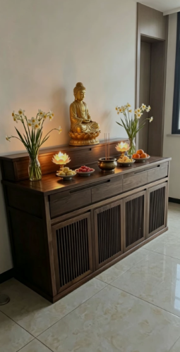 Tủ Thờ Gỗ Tự Nhiên Cánh Nan Hiện Đại GH-91077