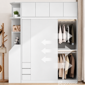 Thiết kế cánh lùa giúp tiết kiệm khoảng mở tủ