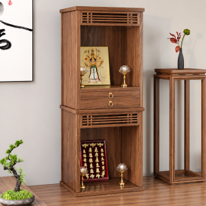 Thiết kế hai tầng dáng đứng kết hợp nan gỗ trang trí