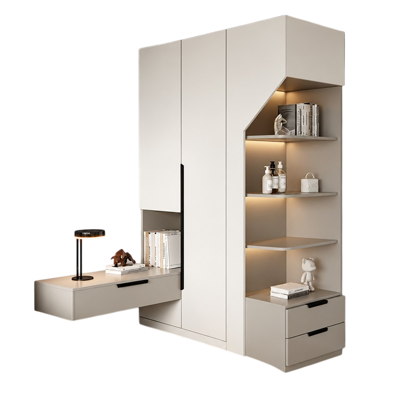 Tủ áo tích hợp bàn làm việc hiện đại, gọn đẹp - 1600x400x2100mm - GH-13099.2