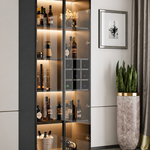 Tủ rượu dáng cao tận dụng tốt diện tích