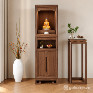 Tủ Thờ Phật Hai Khoang Mở Có Tủ Lưu Trữ GH-91083 - ảnh chi tiết 1