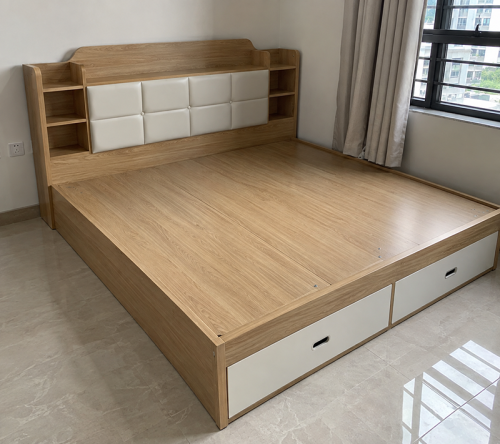 Giường Ngủ Bọc Nệm Kết Hợp Kệ Sách Hai Bên GH-11065