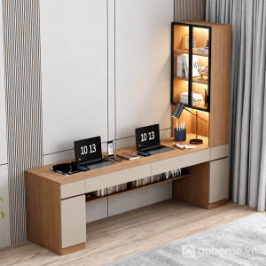 Bàn Học Đôi Liền Tủ Kính Trưng Bày GH-72057 - ảnh chi tiết 1