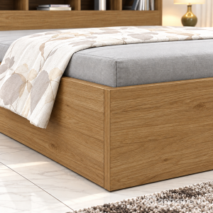 Bề mặt vân gỗ dễ phối với nội thất phòng ngủ