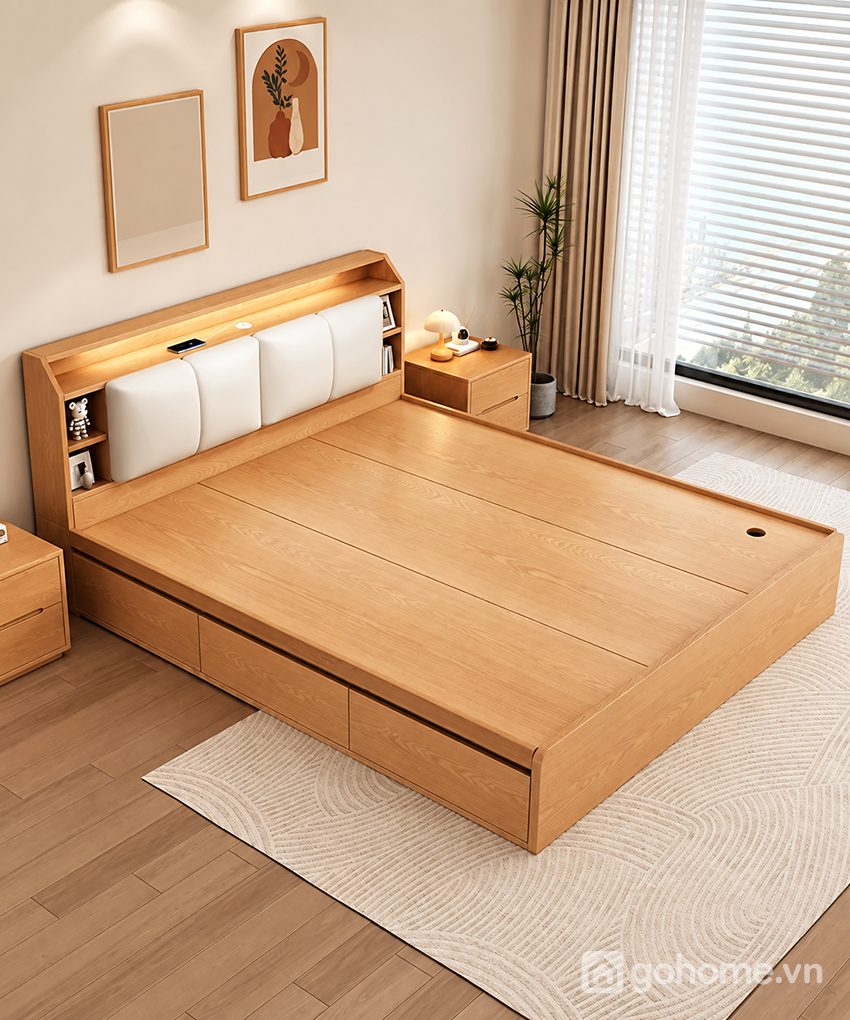 Bề mặt vân gỗ hài hòa, dễ phối nội thất