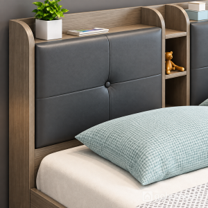 Đầu giường bọc nệm kết hợp kệ mở hiện đại