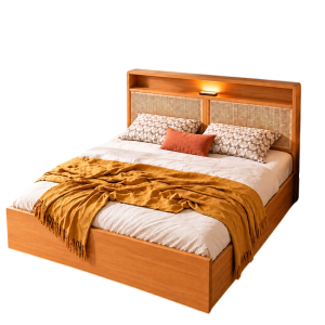 Giường Gỗ Công Nghiệp Kết Hợp Lưới Mây GH-11075 - Lọt đệm 1m8 - GH-11075.3