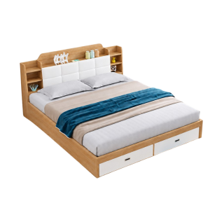 Giường Ngủ Bọc Nệm Kết Hợp Kệ Sách Hai Bên GH-11065 - Lọt đệm 1m8 - GH-11065.2