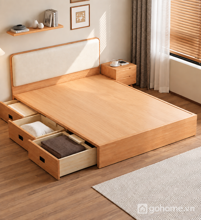 Giường Ngủ Đầu Giường Bọc Nệm Phong Cách Tối Giản GH-11072 - ảnh chi tiết 4