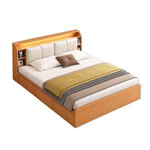 Giường Ngủ Đầu Giường Liền Kệ Phong Cách Hiện Đại GH-11071 - Lọt đệm 1m8 - GH-11071.2