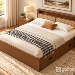 Giường Ngủ Đầu Giường Mây Đan Có Ngăn Kéo GH-11074 - ảnh chi tiết 7
