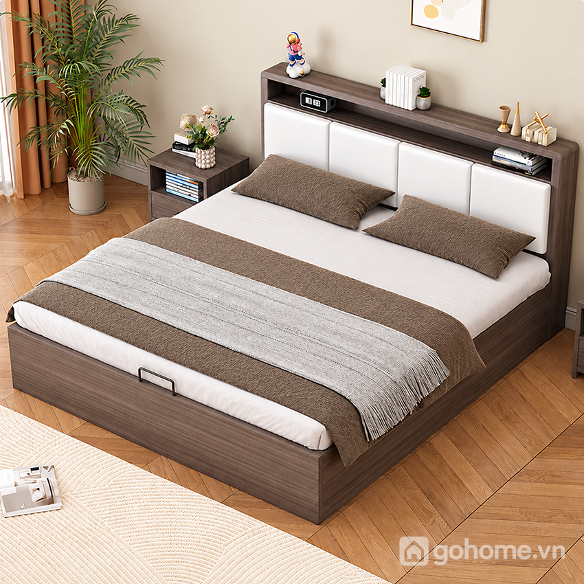 Giường ngủ kết hợp hộc chứa đồ dưới gầm tiện dụng