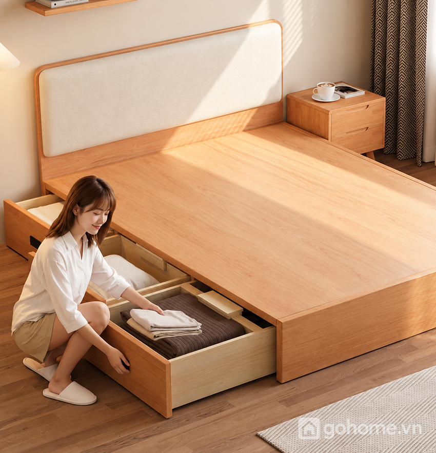 Hệ hộc kéo dưới gầm tăng diện tích lưu trữ