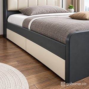 Hộc lưu trữ dưới gầm giúp phòng ngủ gọn hơn