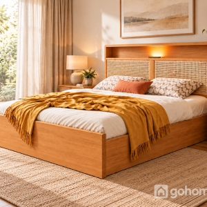 Khung hộp thấp tạo cảm giác gọn gàng cho phòng ngủ