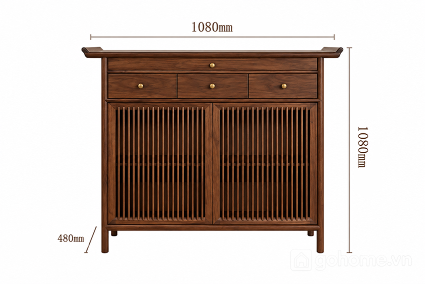 Kích thước chi tiết Tủ Thờ Phật Cánh Nan Hiện Đại GH-91088 3
